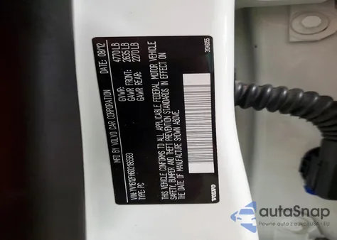 2013 Volvo S60 T5 z USA, uszkodzony, nr VIN YV1612FH6D2186583